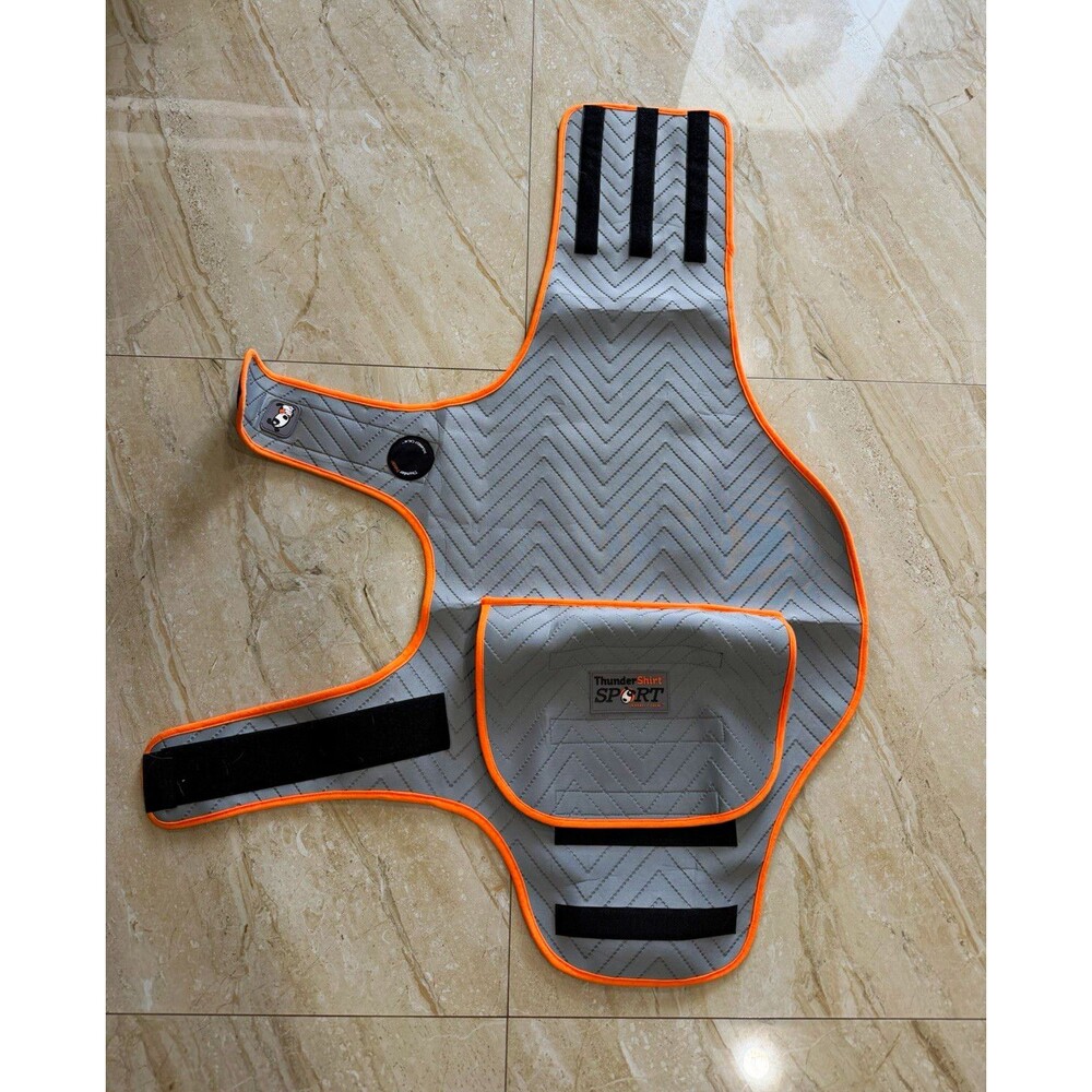 ThunderShirt Sport Calming Anxiety Relief Dog Vest, L, Gray/Orange Polyester